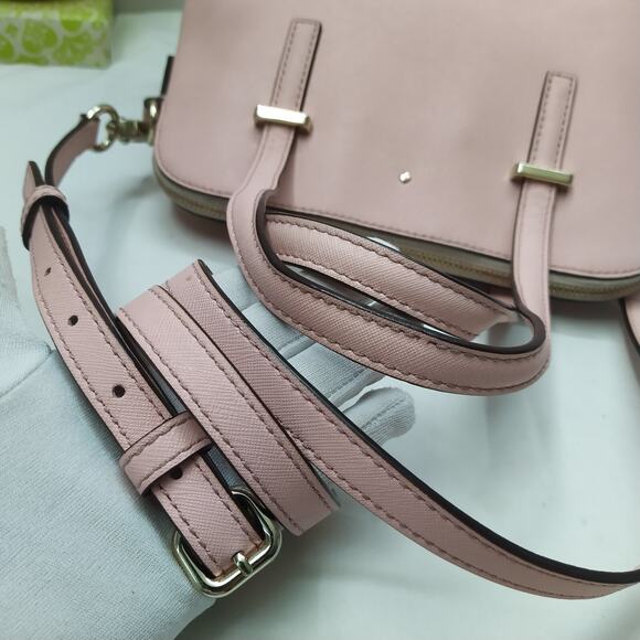 Kate Spade New York Pink Crossgrain Leather Domed Double Handles Satchel Bag - Picture 8 of 16